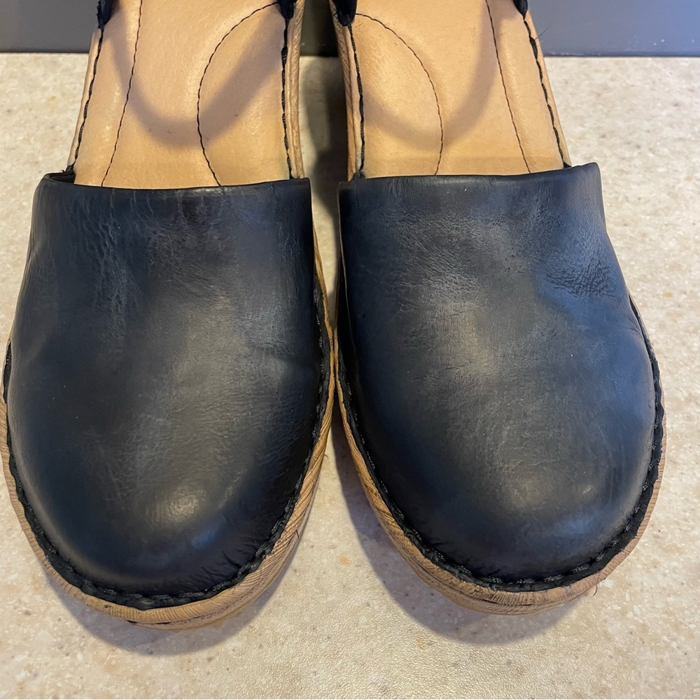 BORN Nellie Comfort Mary Jane Wedge Sandal Leather Clog Handcrafted Scandi Boho - Picture 5 of 16